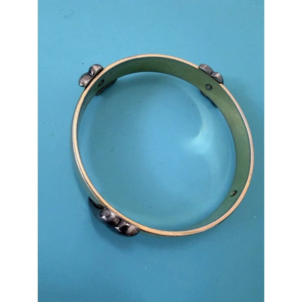 MONET TWO TONE SWIRL GOLD PLATED BANGLE BRACELET Vintage Jewelry
